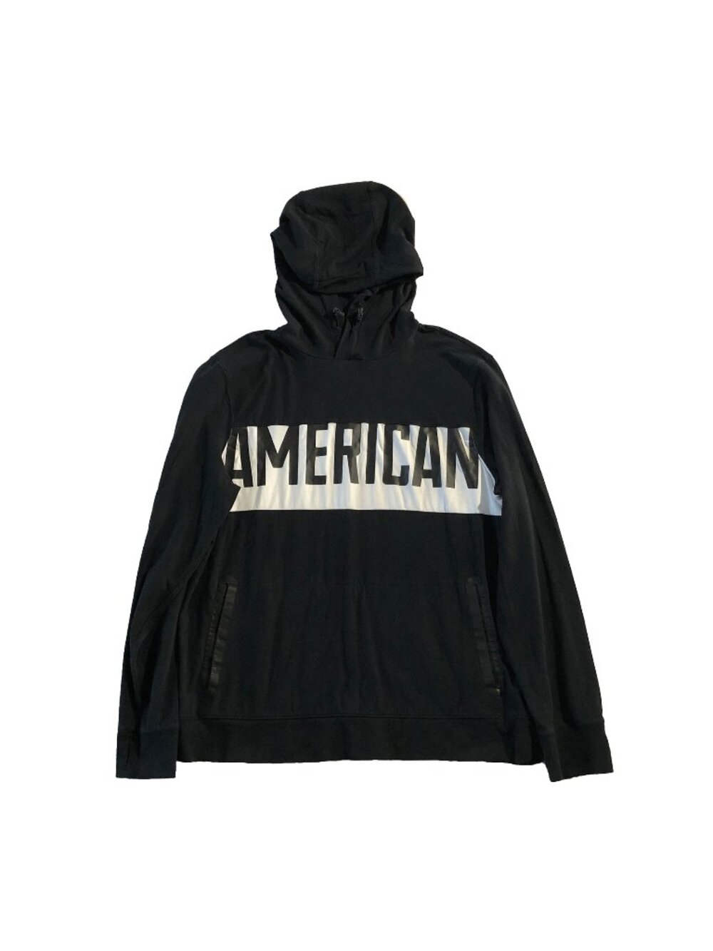 American Eagle Outfitters Hoodie Men's Size L Black Active Flex Pullover